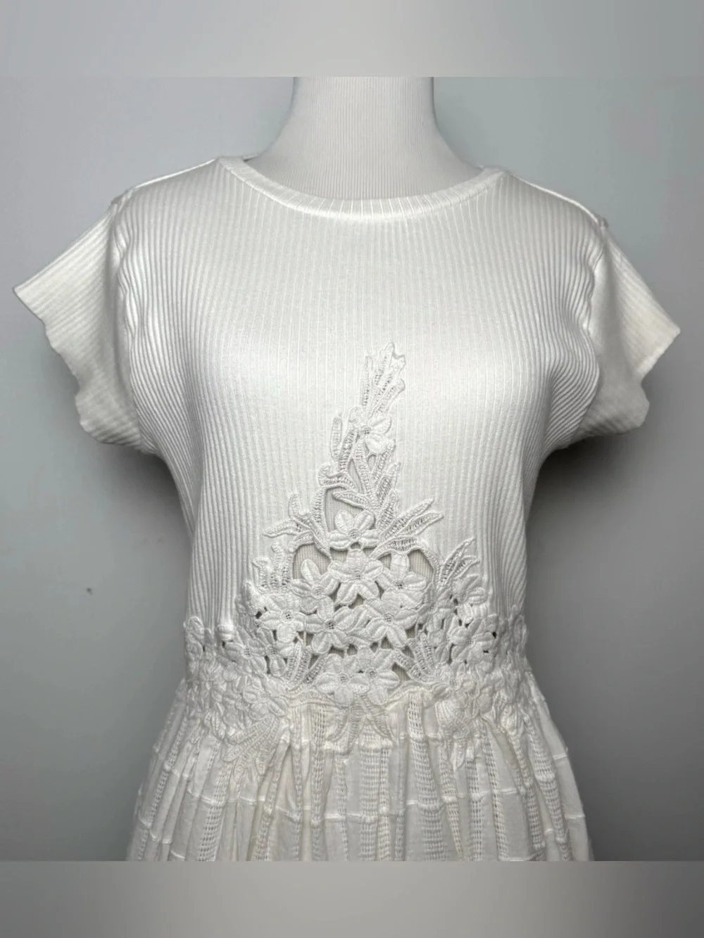Free People Serenity White Lace Maxi Dress XL Open Back Boho Beach NWT